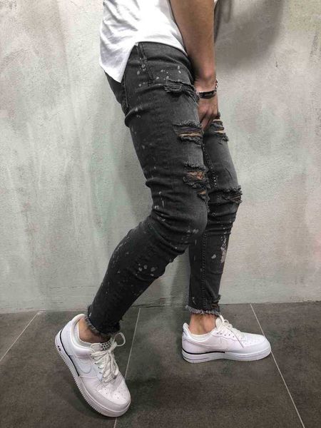 men's jeans jeans splashing ink streetwear vintage gray ripped skinny hip hop motorcycle destroyed slim fit holes men biker denim f9hr, Blue
men's jeans jeans splashing ink streetwear vintage gray ripped skinny hip hop motorcycle destroyed slim fit holes men biker denim f9hr, Blue