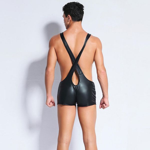 men bandage zipper open crotch u convex pouch bodysuit hollow out shiny faux leather bib pants plus size gay wear f30, Black;white
men bandage zipper open crotch u convex pouch bodysuit hollow out shiny faux leather bib pants plus size gay wear f30, Black;white