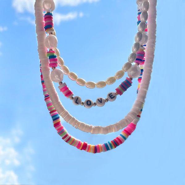 chains boho fashion rainbow color soft polymer clay beads letter necklace for women handmade pearls beaded collar jewelry 2021, Silver
chains boho fashion rainbow color soft polymer clay beads letter necklace for women handmade pearls beaded collar jewelry 2021, Silver