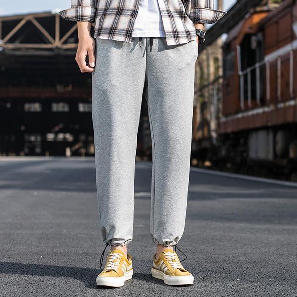 men's pants casual loose drawstring students' nine point knitting health pant, Black
men's pants casual loose drawstring students' nine point knitting health pant, Black