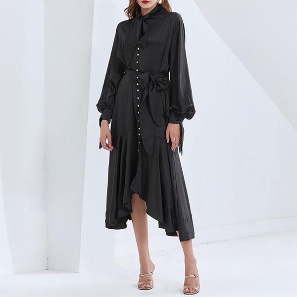 fashion winter 2021 elegant lantern sleeve single breasted design lace up irregular dress solid color pleated 06 casual dresses, Black;gray
fashion winter 2021 elegant lantern sleeve single breasted design lace up irregular dress solid color pleated 06 casual dresses, Black;gray