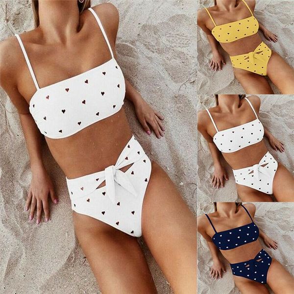 women's swimwear summer women heart-shaped print bow push-up bra bikini swimsuit high waist triangle briefs bathing 2021, White;black
women's swimwear summer women heart-shaped print bow push-up bra bikini swimsuit high waist triangle briefs bathing 2021, White;black