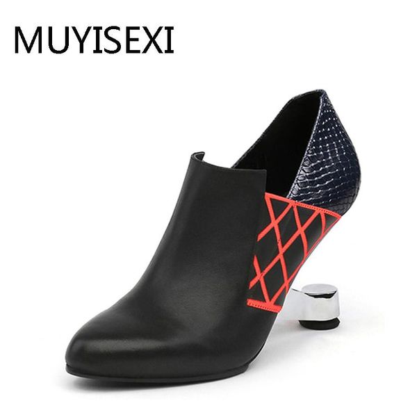 dress shoes high woman 9 cm metal heel women's pumps genuine leather round toe slip-on elastic band women autumn hl47 muyisexi, Black
dress shoes high woman 9 cm metal heel women's pumps genuine leather round toe slip-on elastic band women autumn hl47 muyisexi, Black