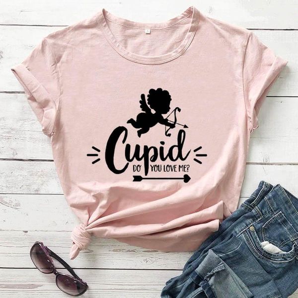 women's t-shirt cupid do you love me cute valentine's day arrival funny casual 100%cotton valentines gift, White
women's t-shirt cupid do you love me cute valentine's day arrival funny casual 100%cotton valentines gift, White