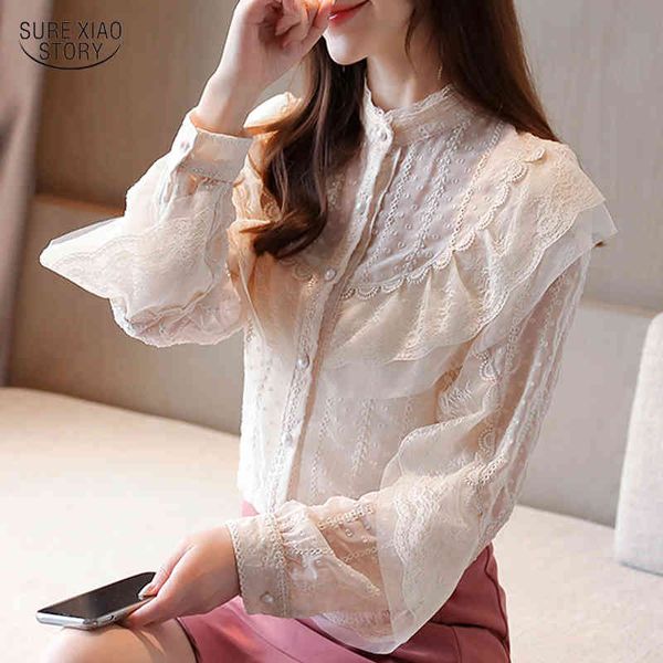 casual puff long sleeve ruffled lace blouse apricot sweet chiffon shirt women cardigan ladies blusas mujer 10624 210415, White
casual puff long sleeve ruffled lace blouse apricot sweet chiffon shirt women cardigan ladies blusas mujer 10624 210415, White