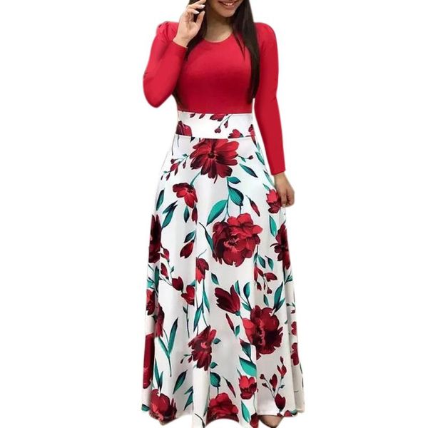 casual dresses women cotton floral print dress long sleeves round neck patchwork high waist slim fit, Black;gray
casual dresses women cotton floral print dress long sleeves round neck patchwork high waist slim fit, Black;gray