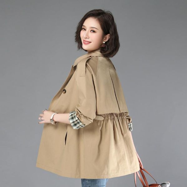 women's trench coats medium long little man 2021 fashion ins korean loose mother's coat women thin spring and autumn 906, Tan;black
women's trench coats medium long little man 2021 fashion ins korean loose mother's coat women thin spring and autumn 906, Tan;black