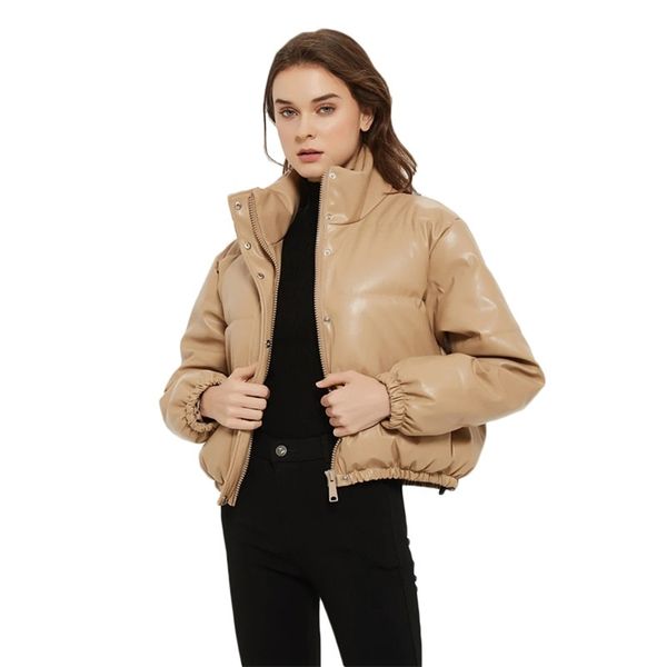 faux leather cotton coat women winter fashion pu zipper puffer outerwear khaki slim short jacket female lr1349 210531, Black
faux leather cotton coat women winter fashion pu zipper puffer outerwear khaki slim short jacket female lr1349 210531, Black