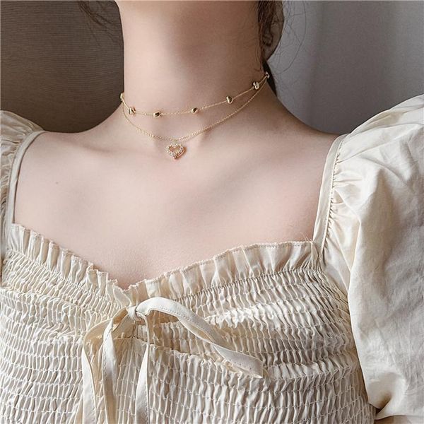 chains bilandi trendy jewelry two layer chain necklalce sweet design shiny crystal heart choker necklace for party gifts, Silver
chains bilandi trendy jewelry two layer chain necklalce sweet design shiny crystal heart choker necklace for party gifts, Silver