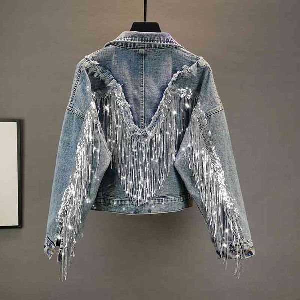 denim jackets women autumn sequin tassel street cool jeans coat female short jacket a3741 210428, Black;brown
denim jackets women autumn sequin tassel street cool jeans coat female short jacket a3741 210428, Black;brown