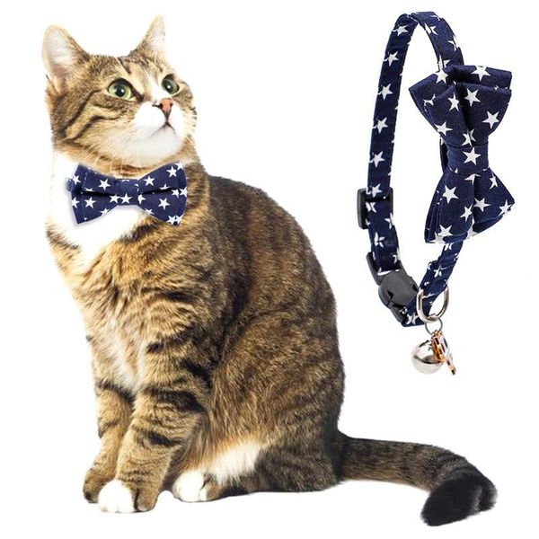cat collars & leads adjustable pet collar detachable star print kitten with bell breathable dog necklace supplies
cat collars & leads adjustable pet collar detachable star print kitten with bell breathable dog necklace supplies