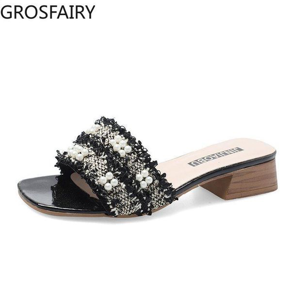 slippers women's pearl slippers, thick-heeled open-toe sandals and mid-heeled retro bright diamond surface, Black
slippers women's pearl slippers, thick-heeled open-toe sandals and mid-heeled retro bright diamond surface, Black