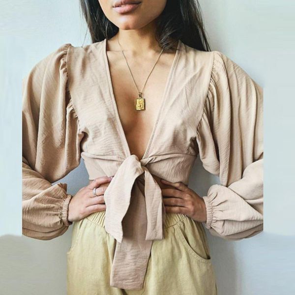 women's blouses & shirts strapless deep v-neck women blouse long sleeve lace up loose plus size 2xl ladies summer 2021 fashion cas, White
women's blouses & shirts strapless deep v-neck women blouse long sleeve lace up loose plus size 2xl ladies summer 2021 fashion cas, White