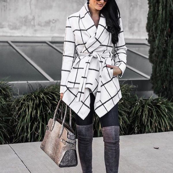 women's wool & blends winter jackets plaid coat women fashion vintage belt long outwears 2021 blazers female elegant office, Black
women's wool & blends winter jackets plaid coat women fashion vintage belt long outwears 2021 blazers female elegant office, Black