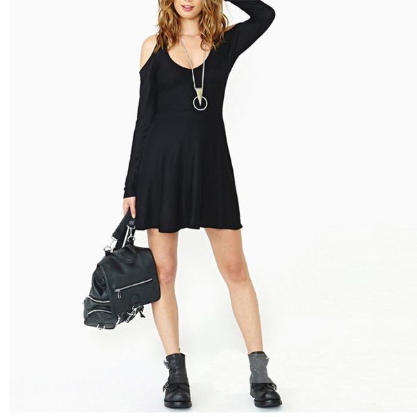 casual dresses women low round neck strapless off shoulder long sleeve solid dress black, Black;gray
casual dresses women low round neck strapless off shoulder long sleeve solid dress black, Black;gray