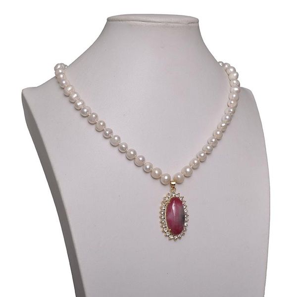 pendant necklaces natural jewellery pearl necklace chalcedony fashion party women's gift elegant korea chain 8-9mm 18", Silver
pendant necklaces natural jewellery pearl necklace chalcedony fashion party women's gift elegant korea chain 8-9mm 18", Silver