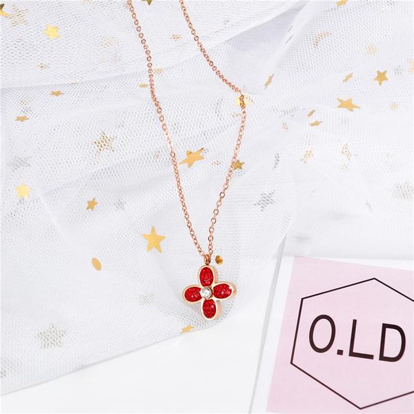 chains simple net red black double-sided clover titanium steel necklace clavicle chain female, Silver
chains simple net red black double-sided clover titanium steel necklace clavicle chain female, Silver