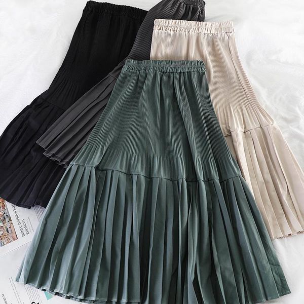 skirts women pleated skirt solid high waist office ladies long female euro casual a-line mid-calf swing, Black
skirts women pleated skirt solid high waist office ladies long female euro casual a-line mid-calf swing, Black