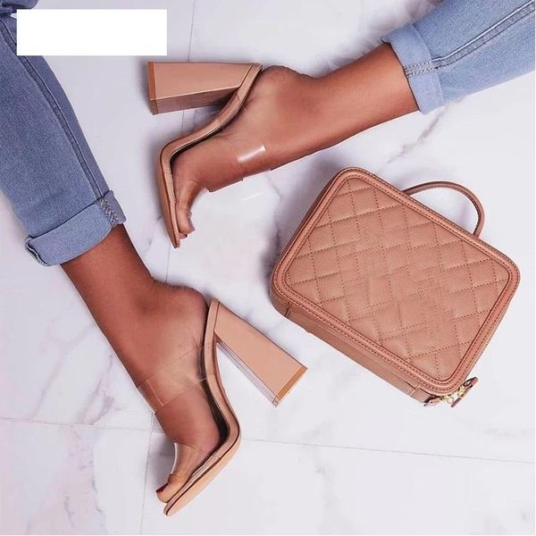 slippers summer square high heels mules women pvc transparent slides casual shoes size 35-42 drop ship, Black
slippers summer square high heels mules women pvc transparent slides casual shoes size 35-42 drop ship, Black