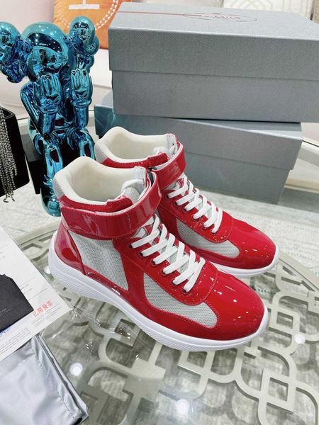 designer men america cup shoes high patent leather flat trainers black blue mesh lace-up nylon casual shoe outdoor sneakers with box siz
designer men america cup shoes high patent leather flat trainers black blue mesh lace-up nylon casual shoe outdoor sneakers with box siz