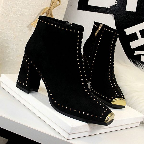 boots square toe high heels ankle length riveted women autumn winter metal design ladies shoes boots 6862, Black
boots square toe high heels ankle length riveted women autumn winter metal design ladies shoes boots 6862, Black