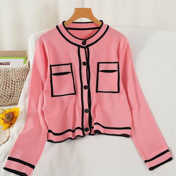 women's knits & tees 2021 autumn gentle temperament round neck long-sleeved single-breasted double-pocket knitted cardigan df452, White
women's knits & tees 2021 autumn gentle temperament round neck long-sleeved single-breasted double-pocket knitted cardigan df452, White