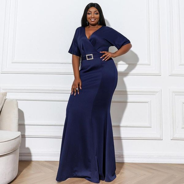 plus size dresses 2021 autumn winter wedding v-neck solid high waist evening dress women's, Black
plus size dresses 2021 autumn winter wedding v-neck solid high waist evening dress women's, Black