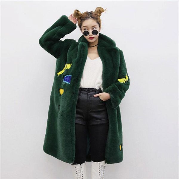 women's fur & faux winter fashion coats korean 2021 women loose shine smile word pattern long coat large size jacket, Black
women's fur & faux winter fashion coats korean 2021 women loose shine smile word pattern long coat large size jacket, Black