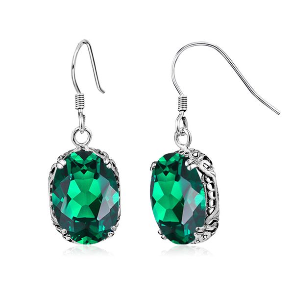 925 sterling silver earrings gemstone created emerald earrings for female birthday anniversary gifts fine jewelry high quality, Black
925 sterling silver earrings gemstone created emerald earrings for female birthday anniversary gifts fine jewelry high quality, Black