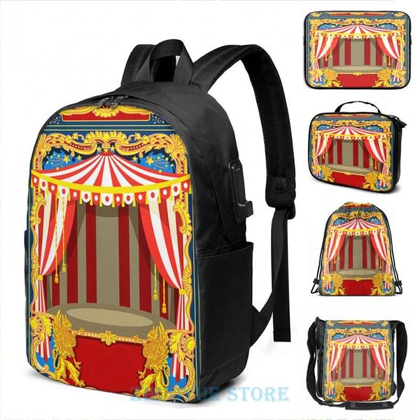 backpack funny graphic print carnival circus vintage usb charge men school bags women bag travel laptop
backpack funny graphic print carnival circus vintage usb charge men school bags women bag travel laptop