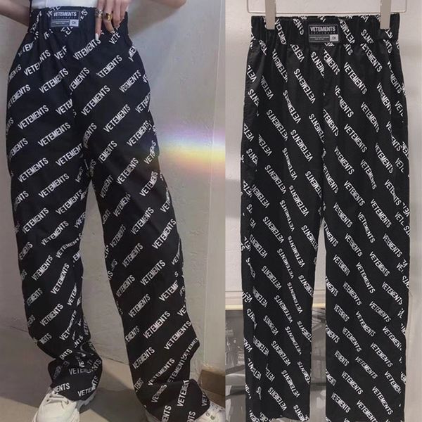 men's pants full vetements men women streetwear straight fabric vtm trousers cdwa, Black
men's pants full vetements men women streetwear straight fabric vtm trousers cdwa, Black