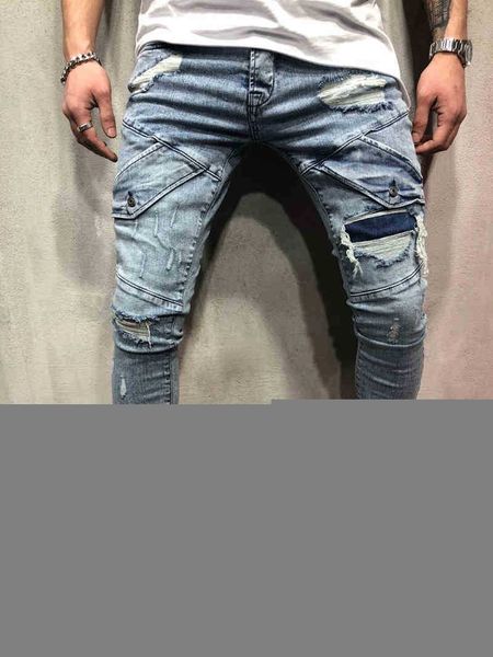 men's jeans jeans streetwear hip hop ripped skinny biker destroyed stretch cotton denim trousers plus size 40 drop 1mmq, Blue
men's jeans jeans streetwear hip hop ripped skinny biker destroyed stretch cotton denim trousers plus size 40 drop 1mmq, Blue