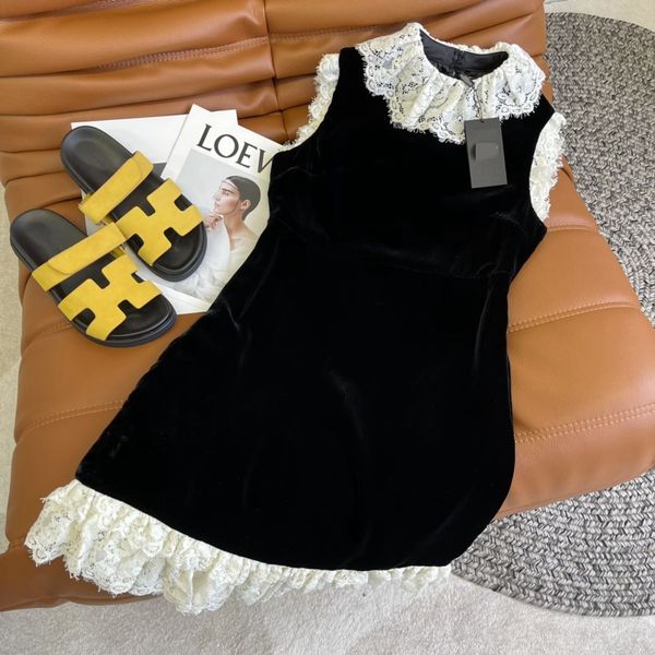 dress park choi ying's elegant lace stitched velvet with black and white contrast, slim waist lady, White;black
dress park choi ying's elegant lace stitched velvet with black and white contrast, slim waist lady, White;black