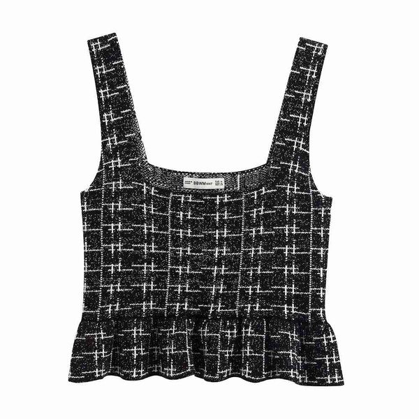 vintage chic metal colors thread strap women fashion square collar pullovers elegant ladies plaid ruffles short sweater 210520, White
vintage chic metal colors thread strap women fashion square collar pullovers elegant ladies plaid ruffles short sweater 210520, White