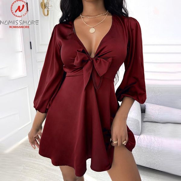 casual dresses women solid color a-line dress patchwork design bow decor deep v puff sleeve mid waist spring autumn slim mini, Black;gray
casual dresses women solid color a-line dress patchwork design bow decor deep v puff sleeve mid waist spring autumn slim mini, Black;gray