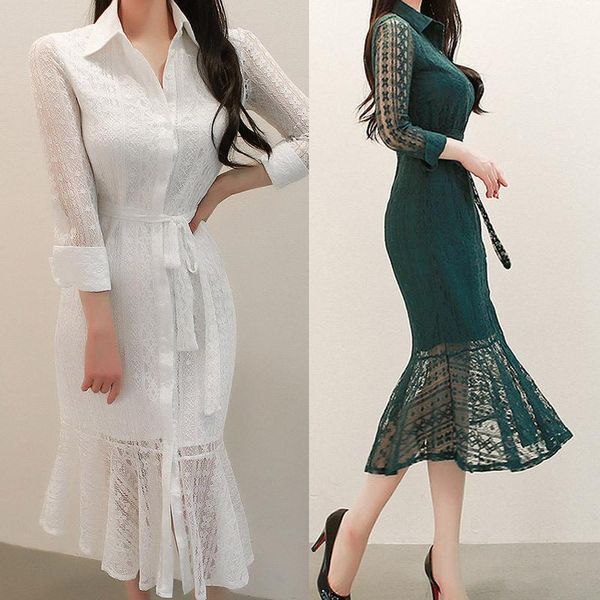 casual dresses women's 2021 product dark green dress women slim temperament lace long sleeve swing white shirt mujer a973, Black;gray
casual dresses women's 2021 product dark green dress women slim temperament lace long sleeve swing white shirt mujer a973, Black;gray