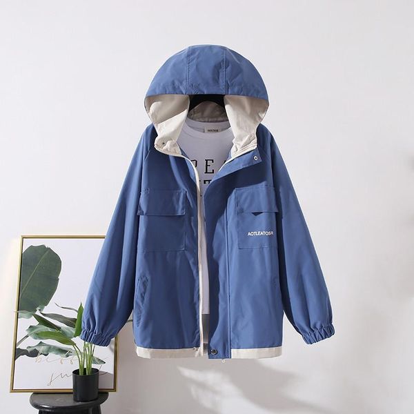 women's jackets 2021 autumn women jacket zipper pockets windbreaker female casual basic coats long sleeves hooded outerwear p762, Black;brown
women's jackets 2021 autumn women jacket zipper pockets windbreaker female casual basic coats long sleeves hooded outerwear p762, Black;brown