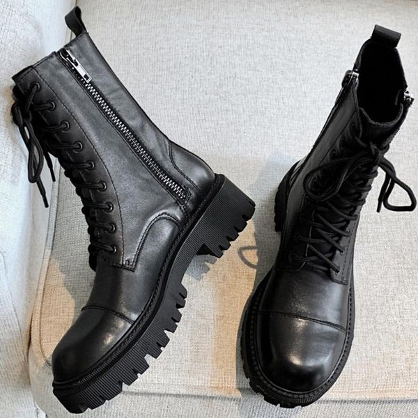 boots black women's genuine leather shoes platform chunky lace-up ankle winter autumn double zip punk
boots black women's genuine leather shoes platform chunky lace-up ankle winter autumn double zip punk