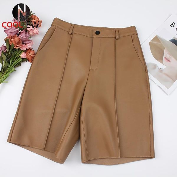 women's pants & capris women genuine leather knee length 2021 fashion autumn sheepskin short style, Black;white
women's pants & capris women genuine leather knee length 2021 fashion autumn sheepskin short style, Black;white