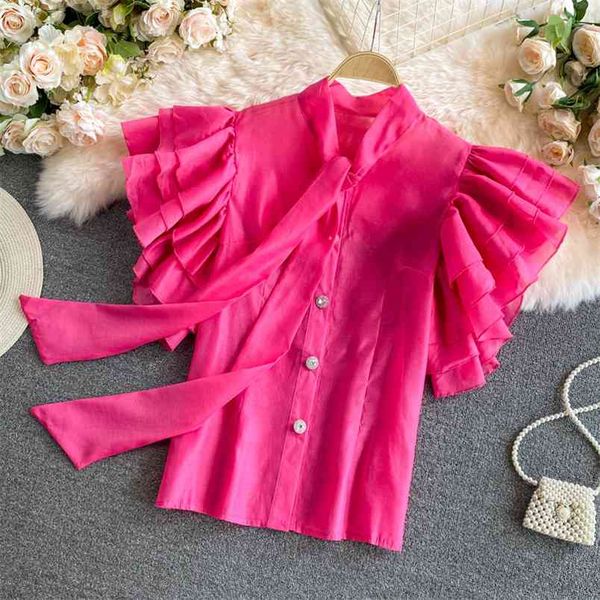 summer retro blouse female age reduction sweet bow tie with lotus leaf sleeve blusa stitching shirt gk866 210506, White
summer retro blouse female age reduction sweet bow tie with lotus leaf sleeve blusa stitching shirt gk866 210506, White