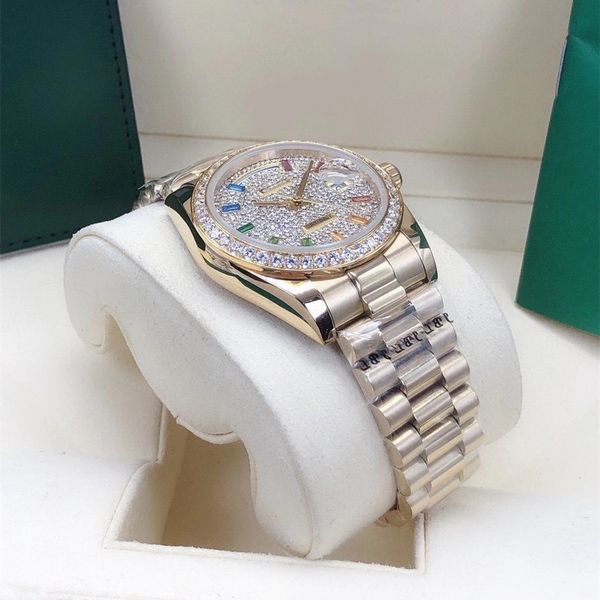luxury digner classic fashion automatic watch inlaid with colored diamond size 36mm sapphire glass a ladi' favorite christmas gift, Slivery;brown
luxury digner classic fashion automatic watch inlaid with colored diamond size 36mm sapphire glass a ladi' favorite christmas gift, Slivery;brown