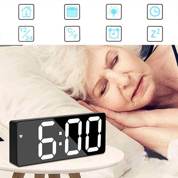 other clocks & accessories mirror alarm clock led digital table voice control snooze time temperature display night light mode reloj despert
other clocks & accessories mirror alarm clock led digital table voice control snooze time temperature display night light mode reloj despert