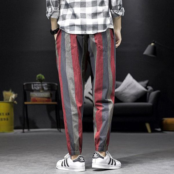 men's 2021 streetwear loose harem pants fall/winter striped fashion pocket cropped men, Black
men's 2021 streetwear loose harem pants fall/winter striped fashion pocket cropped men, Black