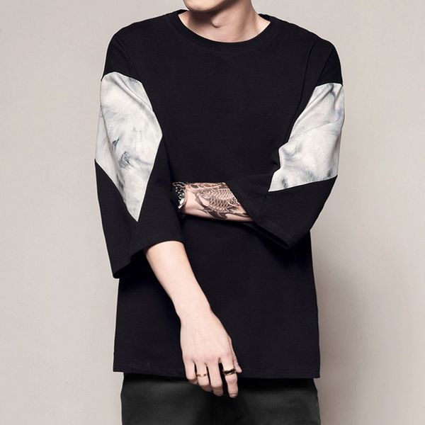 men's t-shirts japanese hip hop tees three quarter sleeve clothes modis men kpop coat harajuku t shirt summer thin fashion ma, White;black
men's t-shirts japanese hip hop tees three quarter sleeve clothes modis men kpop coat harajuku t shirt summer thin fashion ma, White;black