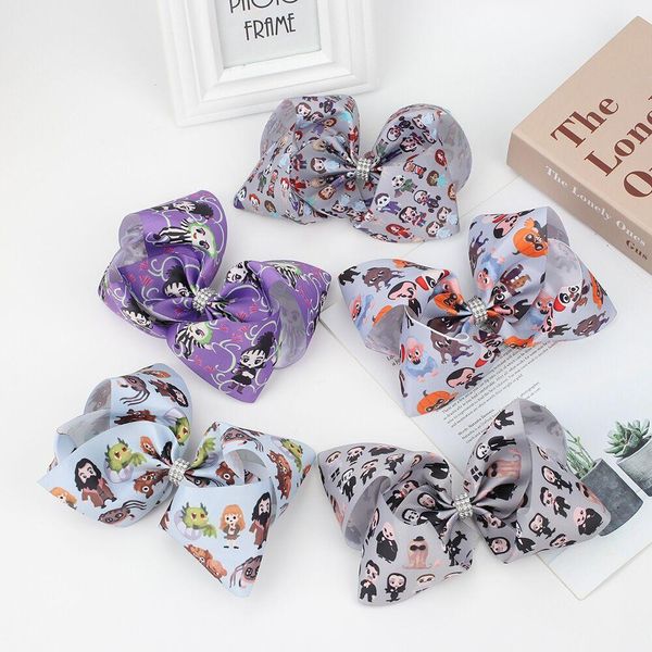 7 inch baby hair clip accessories happy halloween cartoon child barrette pumpkin print girl ins ribbon grosgrain bow, Slivery;white
7 inch baby hair clip accessories happy halloween cartoon child barrette pumpkin print girl ins ribbon grosgrain bow, Slivery;white