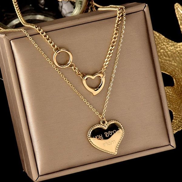minar titanium steel love heart pendant necklaces for women minimalist double-layer circle chokers necklace statement jewelry, Silver
minar titanium steel love heart pendant necklaces for women minimalist double-layer circle chokers necklace statement jewelry, Silver