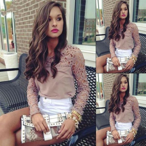 women's blouses & shirts fashion women long sleeve hollow out crew neck loose blouse crochet casual shirt springr chiffon, White
women's blouses & shirts fashion women long sleeve hollow out crew neck loose blouse crochet casual shirt springr chiffon, White