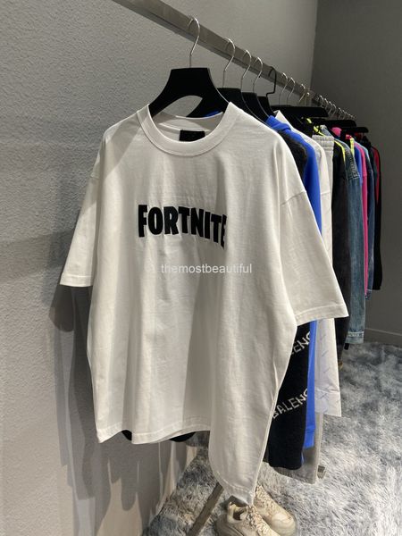 women's t-shirt spring and summer high version b family fortress night letter embroidery pullover round neck loose t-shirt short sleeve, White
women's t-shirt spring and summer high version b family fortress night letter embroidery pullover round neck loose t-shirt short sleeve, White