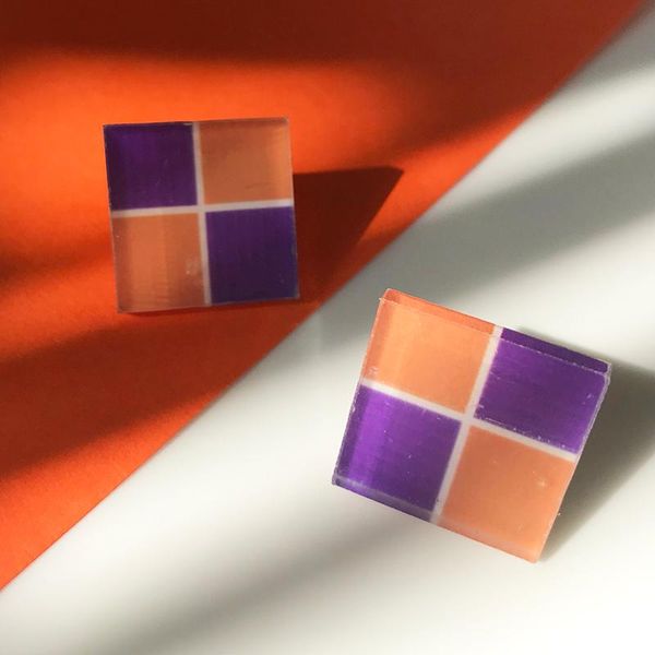 stud vogallery spring summer arrivals earrings for women purple orange plaid jewelry cute girl accessories, Golden;silver
stud vogallery spring summer arrivals earrings for women purple orange plaid jewelry cute girl accessories, Golden;silver