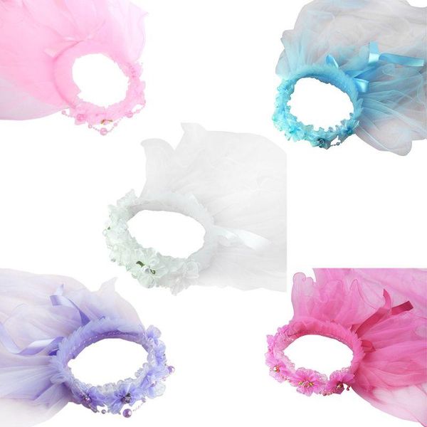 bridal veils children girls princess hairband double layers tulle flowers garland ruffles floral lace satin up ribbon wreath chain, Black
bridal veils children girls princess hairband double layers tulle flowers garland ruffles floral lace satin up ribbon wreath chain, Black
